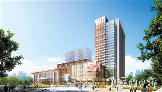 奇榜村共富广场项目计划打造成为高品质城市枢纽综合体，这是奇榜村集体经济升级的一大尝试，图为项目效果图。