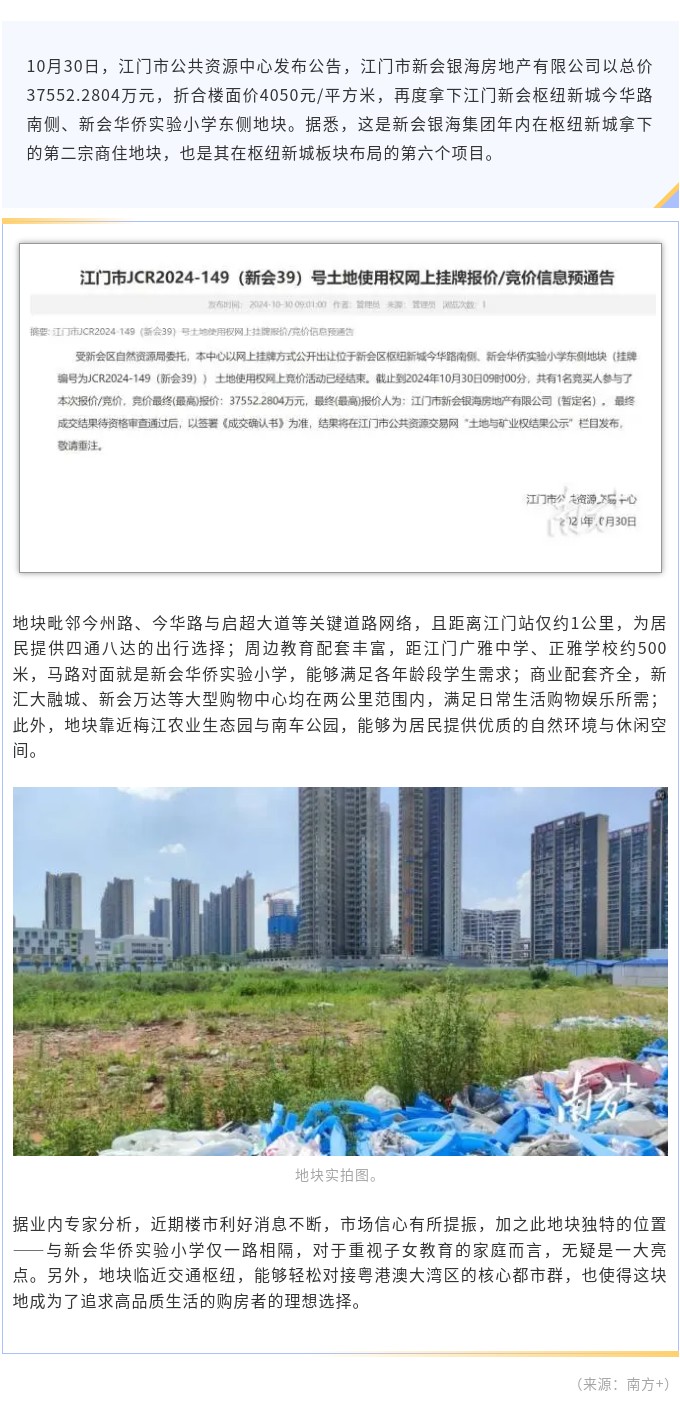 华侨实验小学旁！银海地产3.76亿元拿下新会枢纽新城地块.jpg