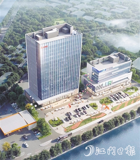 红牌（江门）产业园项目是红牌集团在恩平布局的重要项目，总投资40亿元，达产后预计年产值高达30亿元。图为项目效果图。